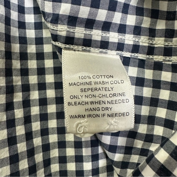 UNTUCKit Men’s XL Navy & White Gingham Cotton Short Sleeve Button Down Shirt - Picture 6 of 6